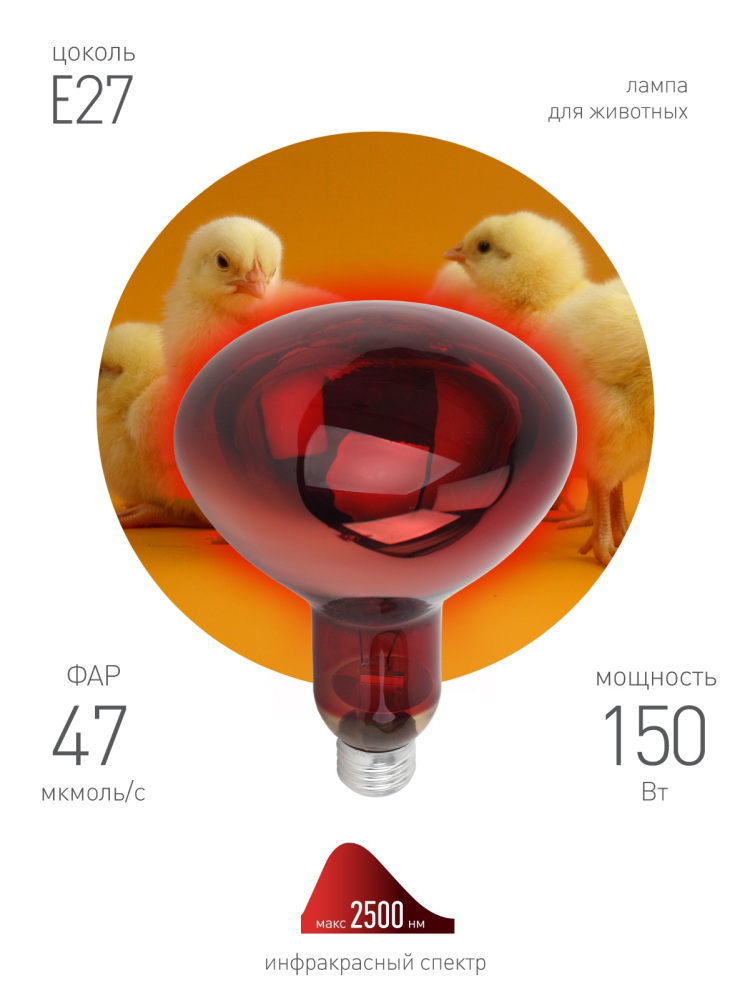 Лампочка инфракрасная  ИКЗК 230-150 R127 