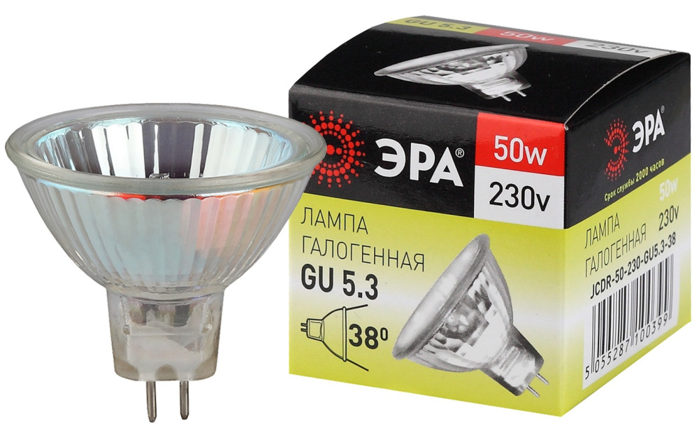 Лампочка галогеновая  GU5.3-JCDR (MR16) -50W-230V-CL 