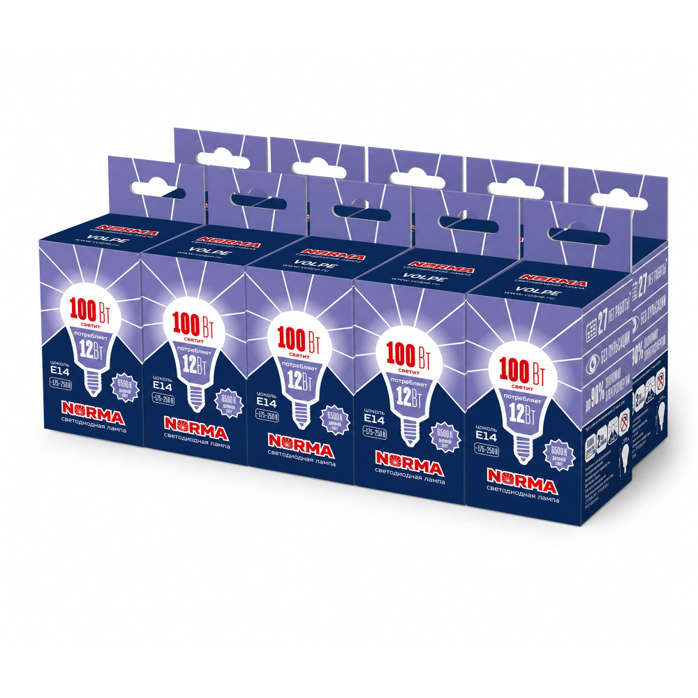 Лампочка светодиодная Norma LED-G60-12W/6500K/E14/FR/NR SET10 