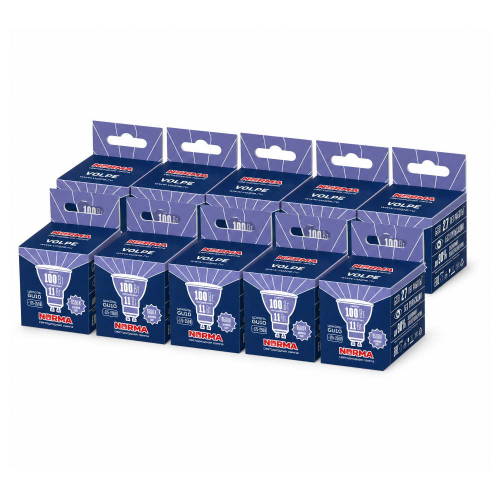 Лампочка светодиодная Norma LED-JCDR-11W/6500K/GU10/NR SET10 