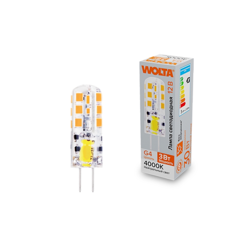 Лампочка светодиодная  WSTD-JC-12V3W4KG4-S 
