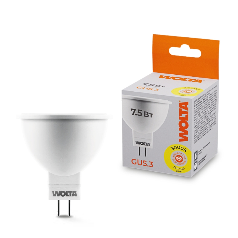 Лампочка светодиодная  25YMR16-220-7.5GU5.3 