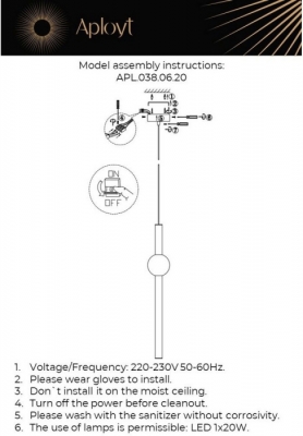 Подвесной светильник Zhozefin APL.038.06.20