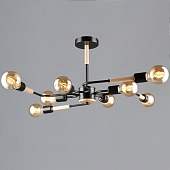 Потолочная люстра  10070-0.3-08 BK+WOOD 