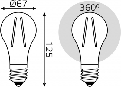 Лампочка светодиодная филаментная Filament 102902126