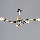 Потолочная люстра  10070-0.3-06 BK+WOOD 