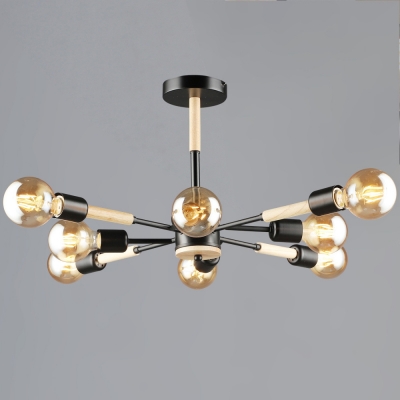 Потолочная люстра  99960-0.3-08 BK+WOOD