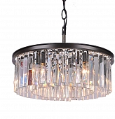 Подвесная люстра 1920s Odeon KR0387P-6B/P black/clear 