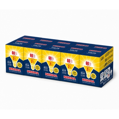 Лампочка светодиодная Norma LED-G45-7W/WW/E14/FR/NR SET10