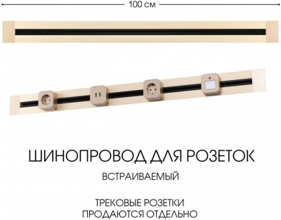 Электроустановочный шинопровод Am-track-sockets 382301TB/100 Gold