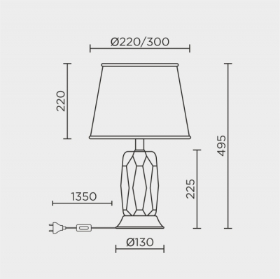Интерьерная настольная лампа  ML.6114.01TL WH