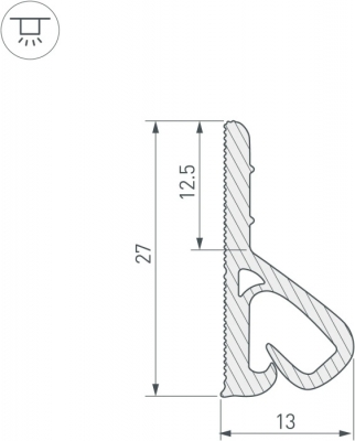 Профиль для светодиодной ленты  039518