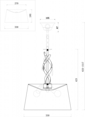 Подвесной светильник Monique FR2001PL-03G