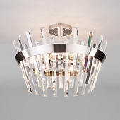 Потолочная люстра Steccato 10111/5 сатин-никель/прозрачный хрусталь Strotskis 