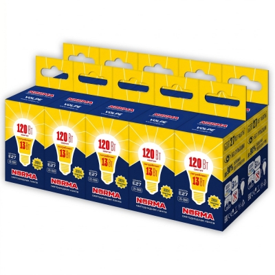 Лампочка светодиодная NORMA LED-A60-13W/WW/E27/FR/NR SET10