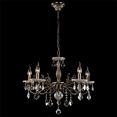 Подвесная люстра Elisha 3281/5 античная бронза / прозрачный хрусталь 
