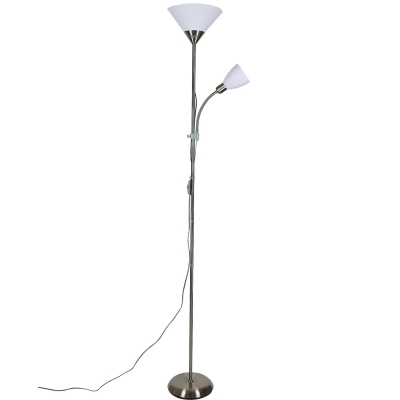 Торшер  UML-T520 E27+E14 SILVER/WHITE