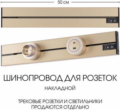 Электроустановочный шинопровод Am-track-sockets-39 392305TO/50 Gold