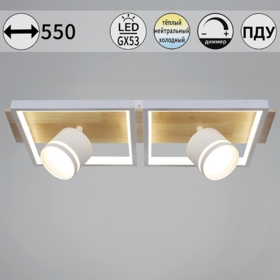 Потолочная люстра  19560-0.3-2+2 WH+WOOD