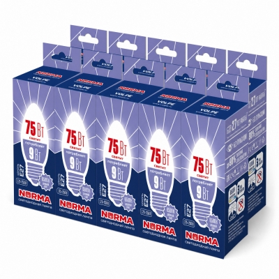 Лампочка светодиодная NORMA LED-C37-9W/DW/E27/FR/NR SET10