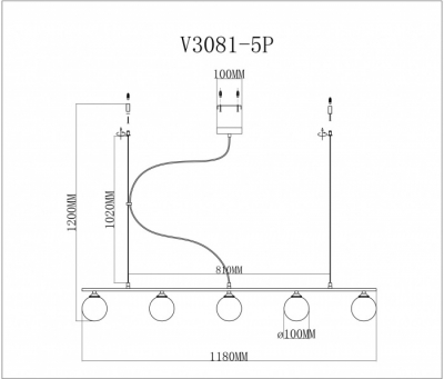 Подвесной светильник Sector V3081-5P