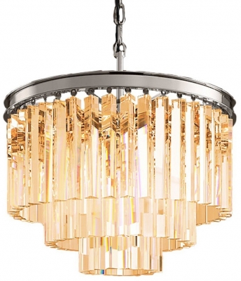 Подвесная люстра 1920s Odeon KR0387P-6 chrome/amber