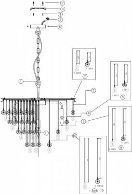 Подвесная люстра Linn MOD091PL-07CH