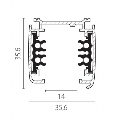 Шинопровод Quattro/DALI/ 504025-DALI