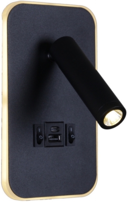 Настенный светильник  86204-9.2-001KT LED12W+USB BK
