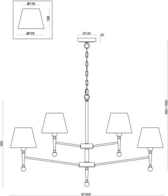 Подвесная люстра Rosemary FR5190PL-12BS