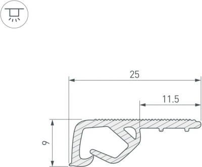 Профиль для светодиодной ленты  039517