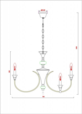 Подвесная люстра Collinetta A4094LM-12PB