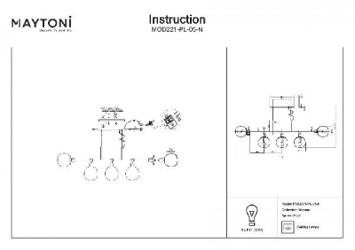 Подвесной светильник Erich MOD221-PL-05-N