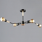 Потолочная люстра  10070-0.3-04 BK+WOOD 