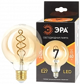 Лампочка светодиодная филаментная  F-LED G95-7W-824-E27 spiral gold 