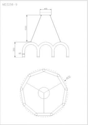 Подвесной светильник Warhol A3258LM-45BK