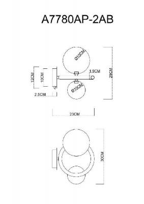 Бра Albus A7780AP-2AB