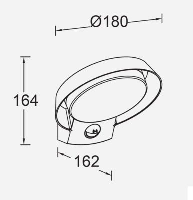 Настенный светильник уличный MERIDIAN W2057-3K-Pir Gr