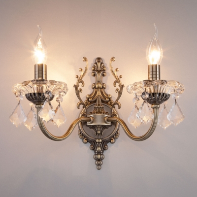 Бра Elisha 3281/2 античная бронза / прозрачный хрусталь