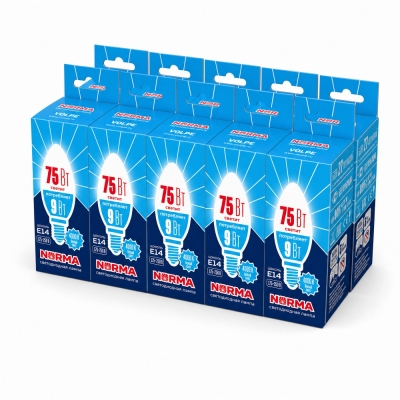 Лампочка светодиодная NORMA LED-C37-9W/NW/E14/FR/NR SET10