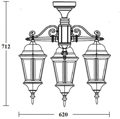 Потолочный светильник уличный ASTORIA 2 91470LA/3 cover Bl