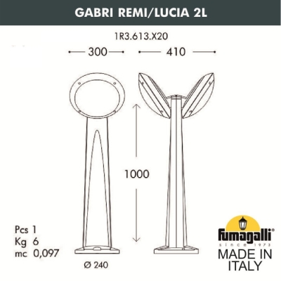 Наземный светильник Lucia 1R3.613.X20.LYE27CL1