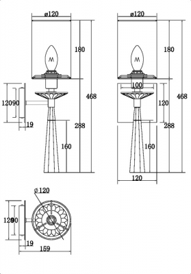 Бра Bianco MOD224WL-01BS