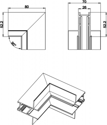 Соединитель угловой SPACE-Track system Inner corner InB M