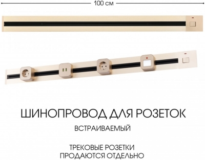 Электроустановочный шинопровод Am-track-sockets 385201TBB/100 Gold