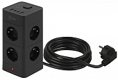 Розеточные блоки, удлинители  TWR-8es-1,5m-4USB-B 