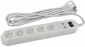 Розеточные блоки, удлинители  USF-5es-1.5m-USB-W 