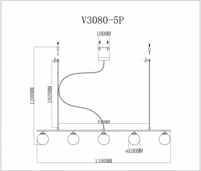 Подвесной светильник Sector V3080-5P