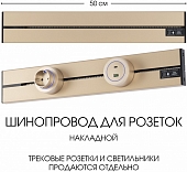 Электроустановочный шинопровод Am-track-sockets-39 392305TO/50 Gold 