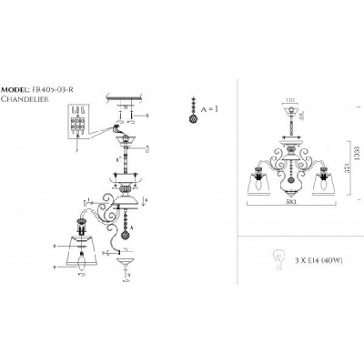 Потолочная люстра Driana FR2405-PL-03-BZ